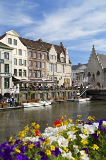 Flanders Prints: Leie Canal, Ghent, Flanders, Belgium, Europe