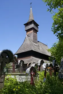 Mara Mures Prints: Lemn din Deal wooden church, UNESCO World Heritage Site, Ieud, Maramures, Romania, Europe