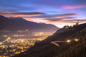 Cultivated Prints: Lenticular sunset from vineyards of Valtellina, Lombardy, Italy, Europe