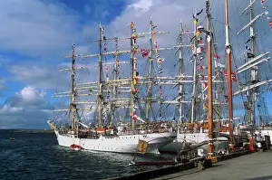 Quay Prints: Lerwick harbour, hosting Cutty Sark Tall Ships race boats in 1999, Lerwick