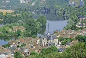 River Seine Prints: Les Andelys on the River Seine, Haute Normandie (Normandy), France, Europe