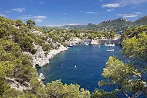 Provence Alpes Cote Dazur Prints: Les Calanques de Port-Miou, National Park Calanque de Port-Pin, Cassis, Provence