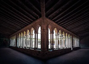 Cloister Prints: Les Cordeliers of St. Emilion, Bordeaux, Gironde, Aquitaine, France, Europe
