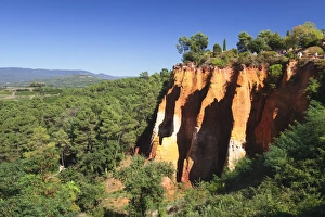 Roussillon Prints: Les Sentiers des Ocres, Ochre Rocks, Roussillon, Provence, Provence-Alpes-Cote d Azur