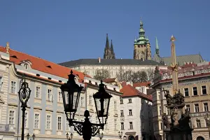 Traditionally Czech Prints: Lesser Town and Prague Castle, UNESCO World Heritage Site, Prague, Czech Republic, Europe