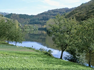 Lettuce cultivation in foreground, by River Lot, near Port d Acres
