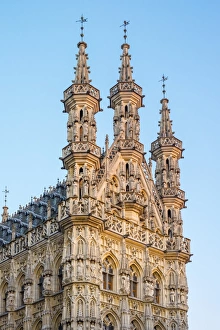 City Hall Prints: Leuven Stadhuis (City Hall) and buildings on Grote Markt, Leuven, Flemish Brabant
