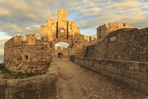 Gothic Style Prints: Liberty Gate at sunset, Medieval Old Rhodes Town, UNESCO World Heritage Site, Rhodes