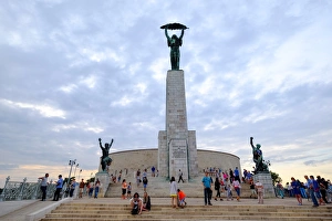 The Liberty Statue, a monument on the Gellert Hill, Budapest, Hungary, Europe