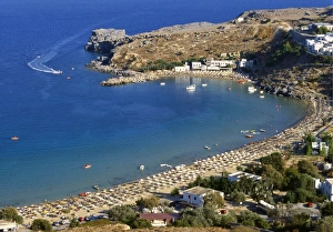 Lindos Prints: Lidos Beach, Rhodes, Greece, Europe