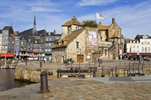 Normandie Prints: The Lieutenance building in the old harbor, Honfleur, Normandy, France, Europe