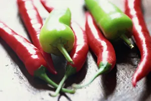 Studio Shot Prints: Still life of chilli peppers