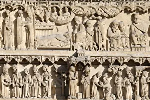 Reliefs Prints: Life of the Virgin Mary, St. Anne portal, Western facade, Notre Dame de Paris Cathedral