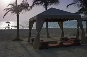 Lifeguard and cushions on Jumeirah Beach
