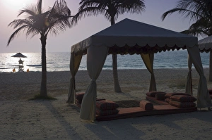Images Dated 10th January 2000: Lifeguard and cushions on Jumeirah Beach