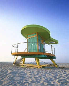 Lifeguard Hut Prints: Lifeguard hut in art deco style
