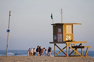 Lifeguard Tower Prints: Lifeguard Tower on Newport Beach, Orange County, California, United States of America