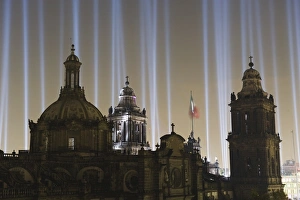 Mexico City Prints: Light show at Cathedral Metropolitana, District Federal, Mexico City, Mexico