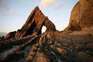 Images Dated 24th July 2007: The light of the setting sun illuminates the unusual architecture of Blackchurch Rock