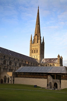 Stereotypically British Prints: Last light on the spire at Norwich Cathedral