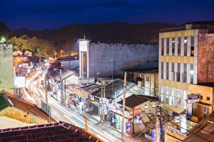 Kandy Prints: Light trails on the streets of Kandy, Sri Lanka, Asia