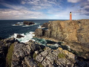 Direction Gallery: Lighthouse and cliffs at Butt of Lewis, Isle of Lewis, Outer Hebrides, Scotland
