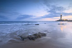 Trapani Prints: Lighthouse at dusk, Capo Granitola, Campobello di Mazara, province of Trapani, Sicily