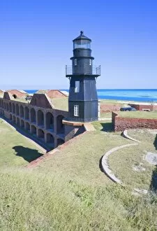 Images Dated 30th December 2008: Lighthouse, Fort Jefferson, Dry Tortugas National Park, Florida, United States of America