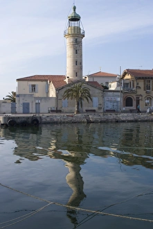 Languedoc Prints: Lighthouse, harbour, Le Grau du Roi, Languedoc, France, Europe