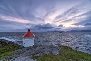 Nordland Prints: Lighthouse of Henningsvaer, Nordland county, Lofoten Islands, Norway