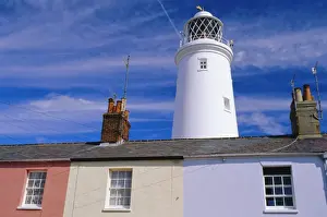 The Lighthouse and houses, Southwold, Suffolk, England, UK