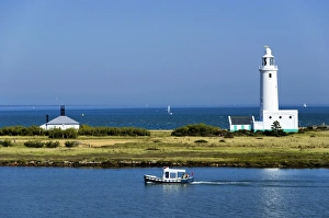 Light Houses Prints: Lighthouse at Hurst Castle, Keyhaven, Hampshire, England, United Kingdom, Europe