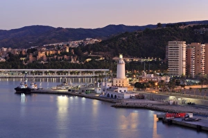 Malaga Prints: Lighthouse, Malaga, Andalusia, Spain, Europe