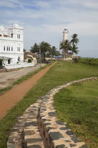 Side Walk Prints: Lighthouse and mosque in Galle Fort, UNESCO World Heritage Site, Galle, Sri Lanka, Asia