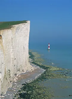 Light House Prints: Lighthouse off Beachy Head, near Eastbourne, East Sussex, England, United Kingdom, Europe