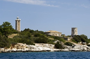 Cephalonia Prints: Lighthouse and old ruined lighthouse