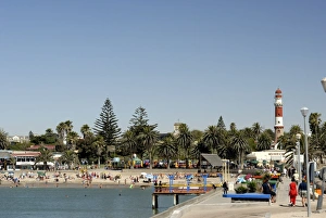 Images Dated 29th December 2008: Lighthouse and pier at Swakopmund, Namibia, Africa