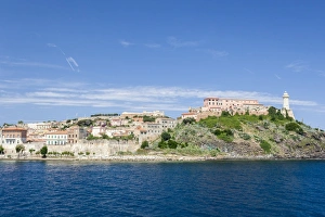 Livorno Province Prints: Lighthouse on the promontory, Portoferraio, Elba Island, Livorno Province, Tuscany