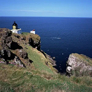 Beacon Prints: Lighthouse and sea-bird cliffs, St