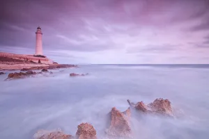 Trapani Prints: Lighthouse at sunset, Capo Granitola, Campobello di Mazara, province of Trapani, Sicily