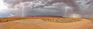 Rural Road Collection: Lightning storm rolling into Vermilion Cliffs National Monument viewed from Dominguez