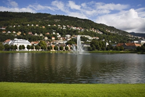 Bergen Prints: Lille-Lungegardvann Lake