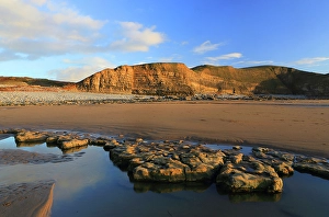 Pools Prints: Limestone cliffs and beach, Dunraven Bay