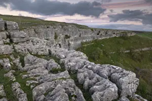 Limestone cliffs above Malham Cove in the Yorkshire Dales National Park, Yorkshire