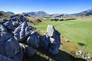 Limestone outcrops on Castle Hill, Canterbury, South Island, New Zealand, Pacific