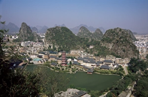 Guilin Prints: Limestone towers in fenglin karst, norther suburbs of Guilin city, Guilin