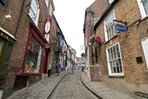 Cobbled Prints: Lincoln city centre, Lincoln, Lincolnshire, England, United Kingdom, Europe