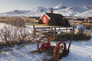 Images Dated 22nd October 2008: Lindarbakki turf house at Bakkagerdi, Borgarfjordur Eystri, East Fjords area