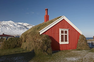Images Dated 22nd October 2008: Lindarbakki turf house at Bakkagerdi, Borgarfjordur Eystri, East Fjords area