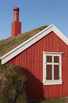 Images Dated 22nd October 2008: Lindarbakki turf house at Bakkagerdi, Borgarfjordur Eystri, East Fjords area